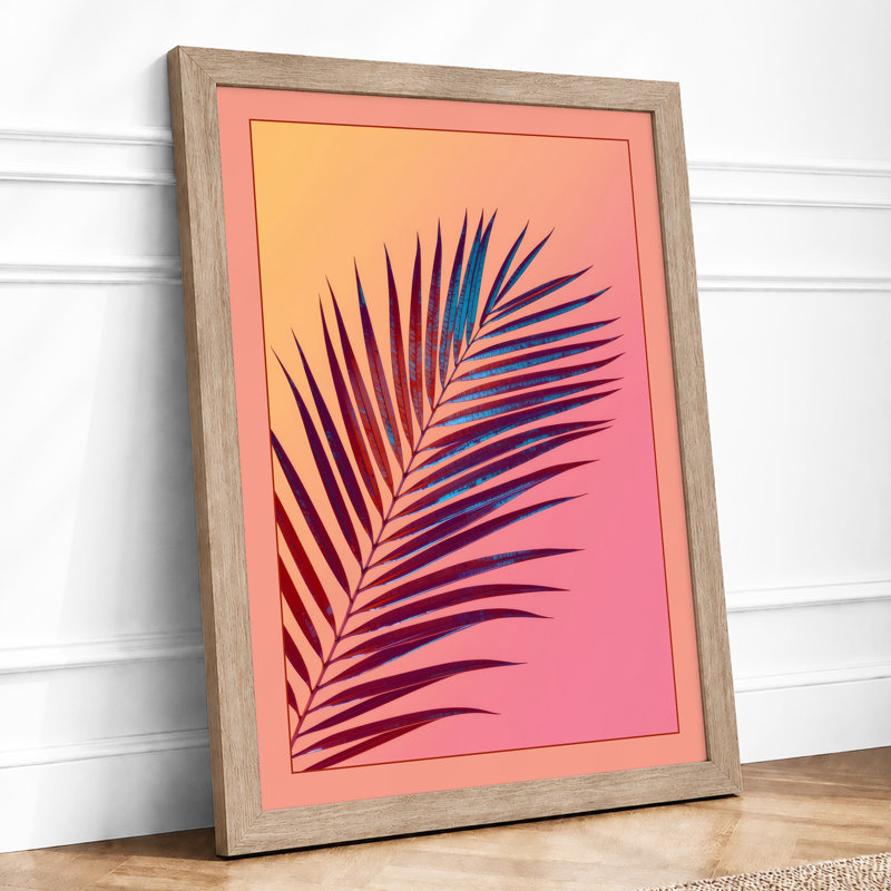 Palm Frond In Bloom Botanical - Print, A1 - 84.1 x 59.4 cm, Oak