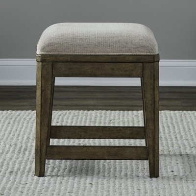 Gertraute Upholstered Console Stool w/ Footrest by Millwood Pines