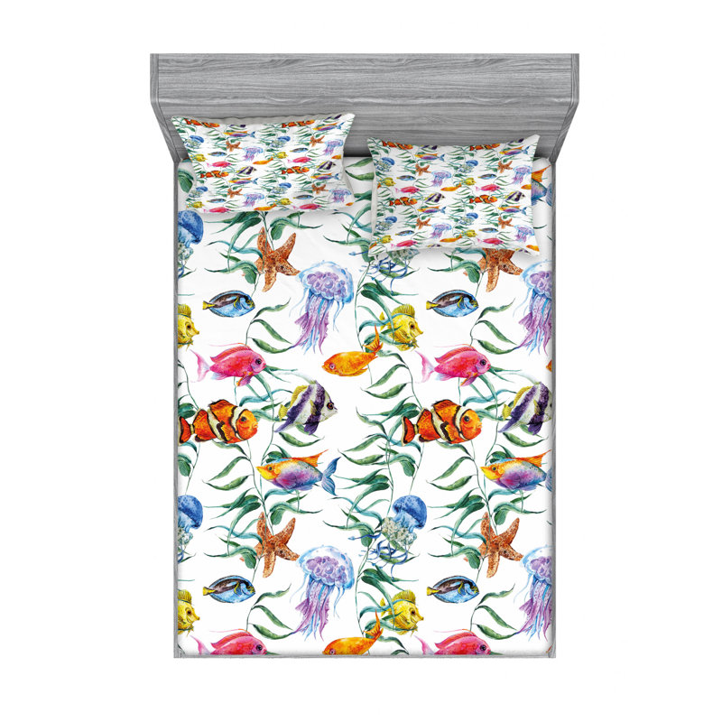 Ensemble de draps en jellyfish aquatique eau salée nemo aquatique de corail tropical avec algues