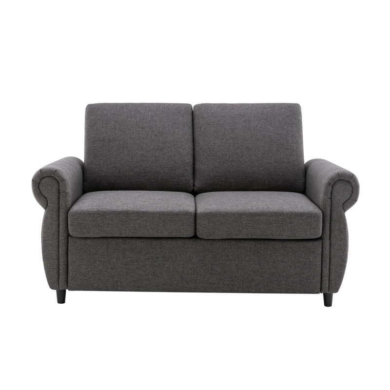 Canapé-lit 57,9 po avec matelas à mémoire de forme et deux ports USB pour espace de salon, Gris