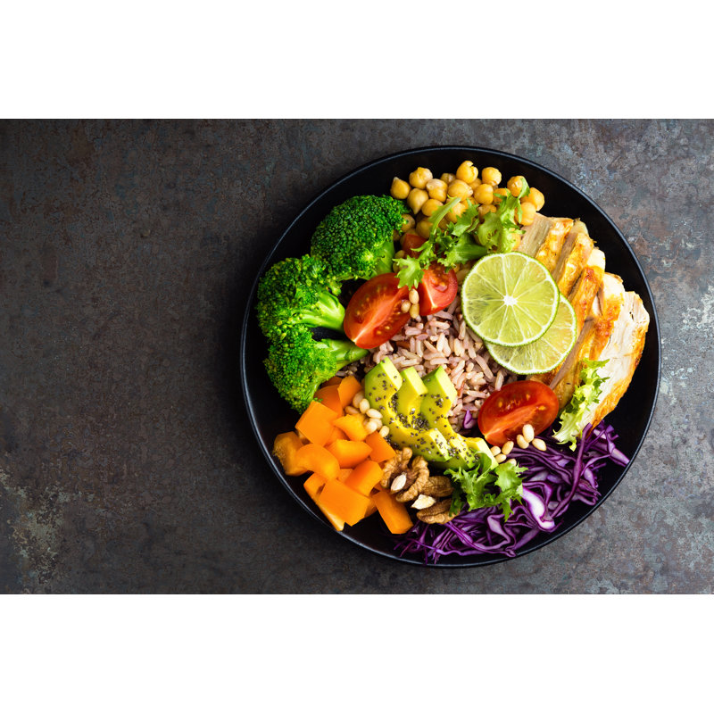 Buddha Bowl Meal - Wrapped Canvas Print, 30cm H x 46cm W x 3.8cm D