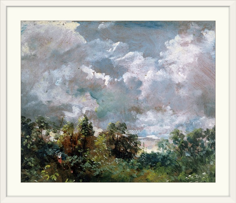«Study of Sky and Trees» par John Constable, reproduction d'art, H 38 po x l 48 po x P 1,5 po, Toile