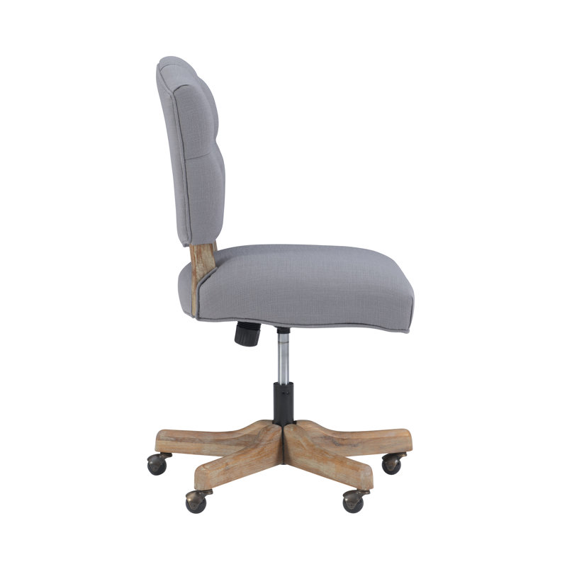 Asfia Adjustable Swivel Tufted Upholstered Task Chair, Gray