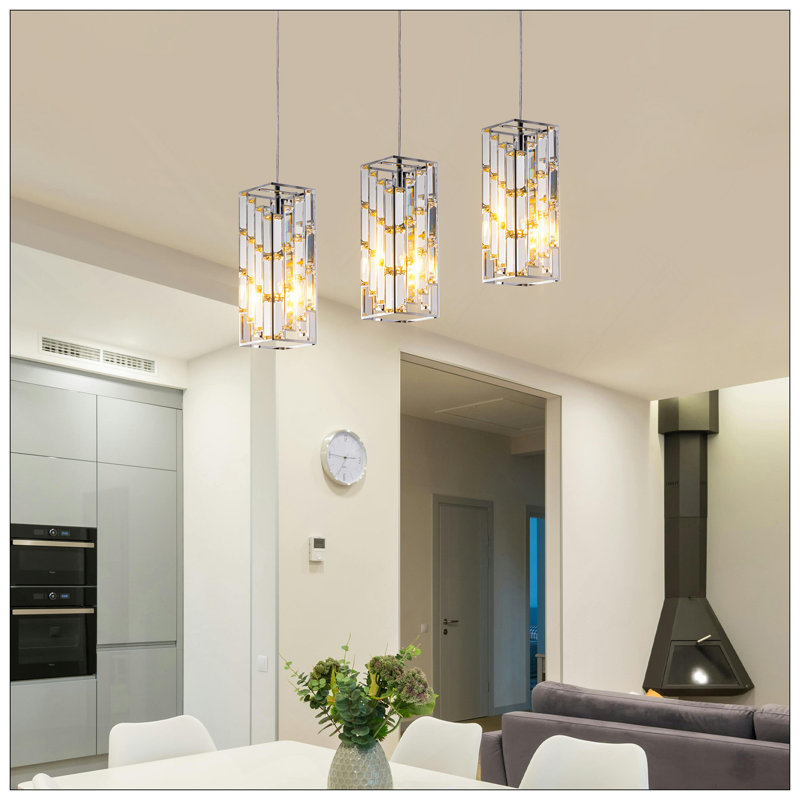 Luminaire suspendu en cristal Modern, Chrome chrome