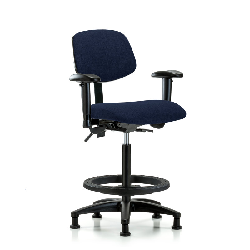 Ziggy Drafting Chair, Glides, Included, Navy