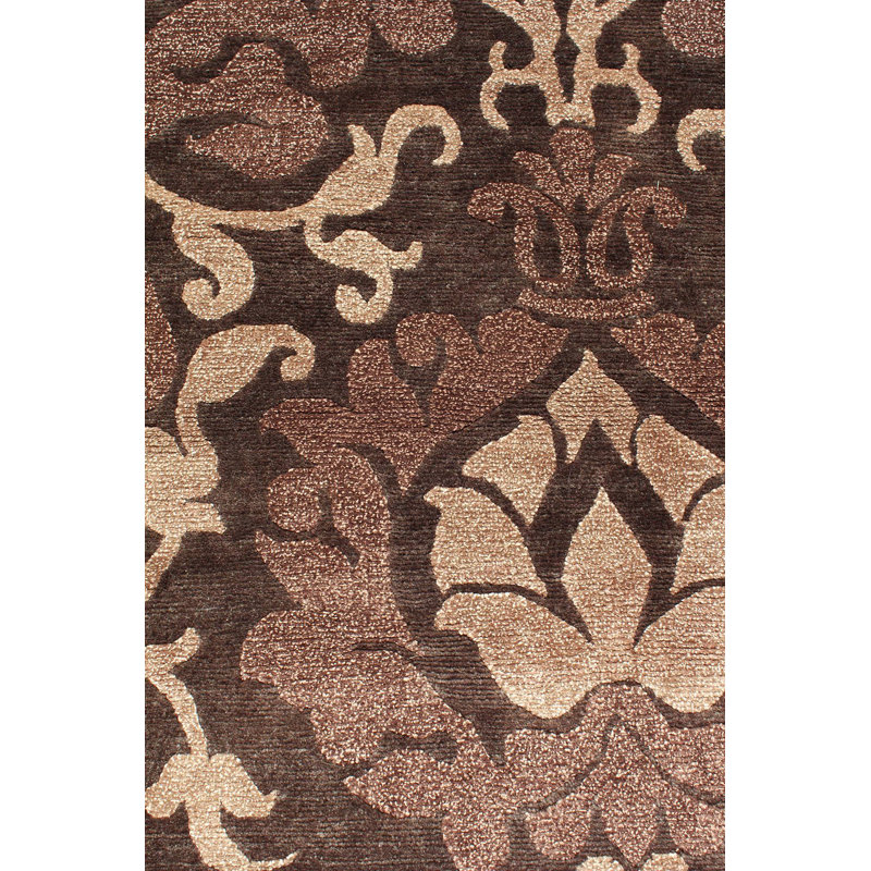 Pageantry Damask Area Rug in Brown, Rectangle 10'1" x 14'1"