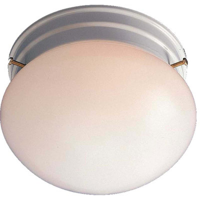 Fuhrmann 1-Light 7"W Indoor White Round Flush Mount with White Glass