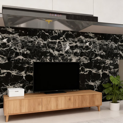 Marble Contact Paper Roll - Thick Glossy Vinyl Wallpaper With Self-Adhesive Backing, Waterproof Peel And Stick Film For Countertops, Furniture, Walls And Kitchen Surfaces