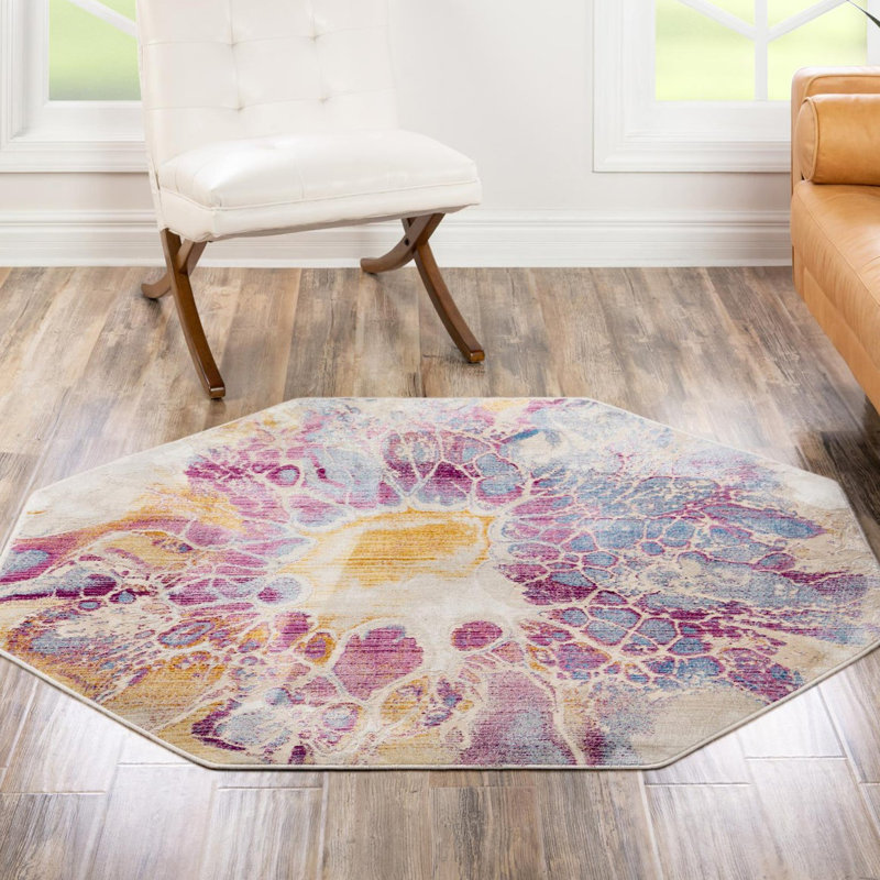 Tapis Red Barrel Studio® Imersion Deepa, Octogone 7 pi 10 po x 7 pi 10 po