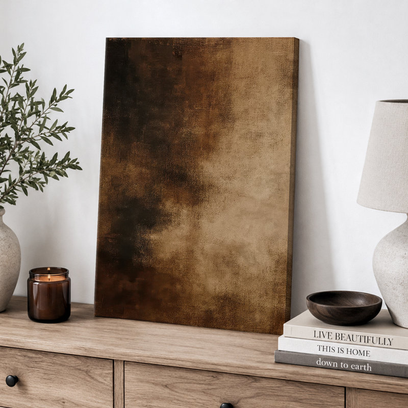 Impression murale sur toile encadrée riche brun foncé et brun doré chaud, H 48 po x l 32 po x P 1,5 po, Toile tendue