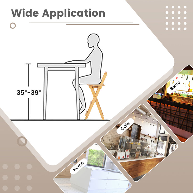 Juro Solid Wood Counter Stool, 4