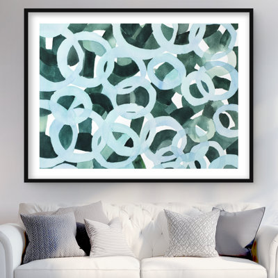 Cercles abstraits - reproduction encadrée avec passe-partout | Décoration intérieure