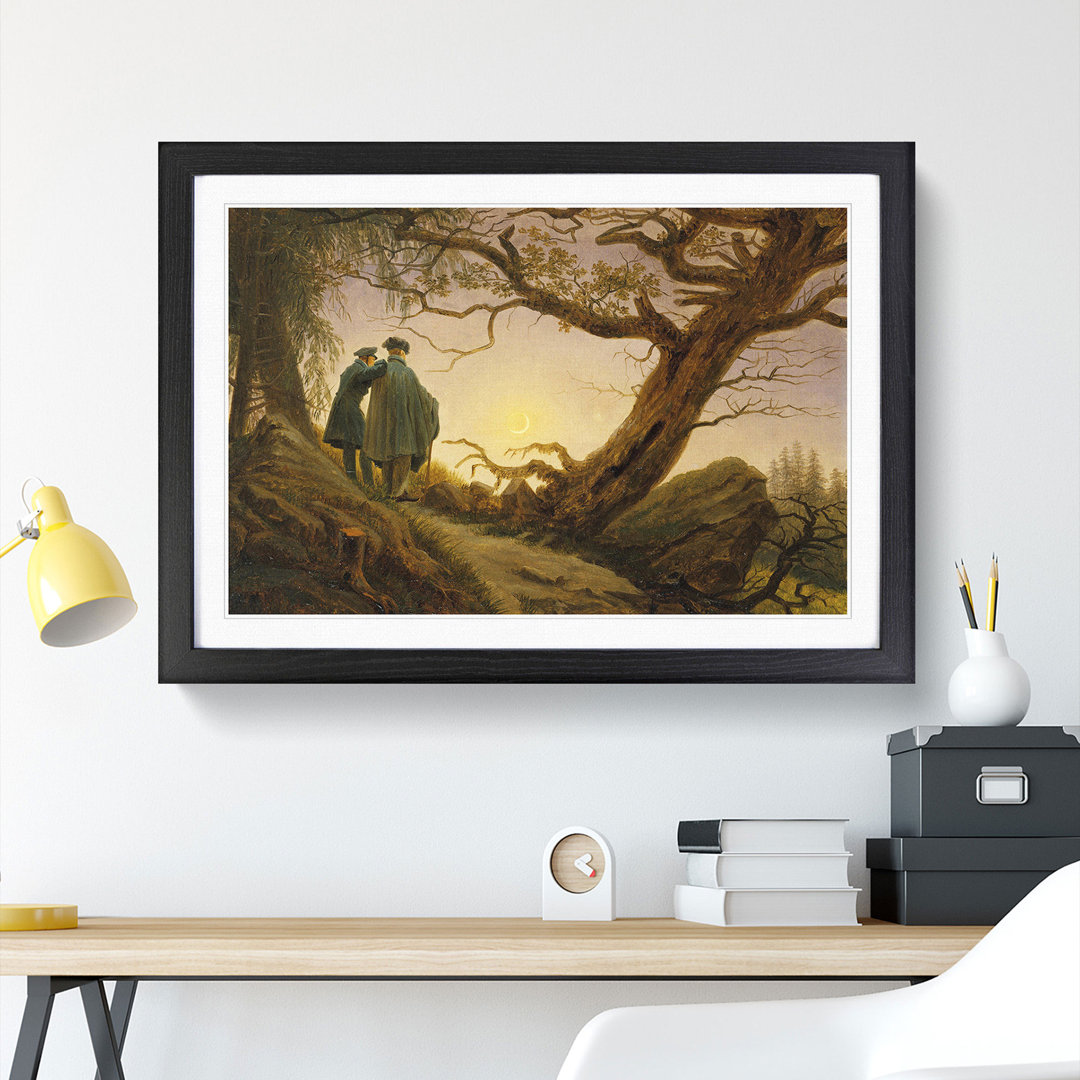 Contemplating the Moon by Caspar David Friedrich - Framed Print