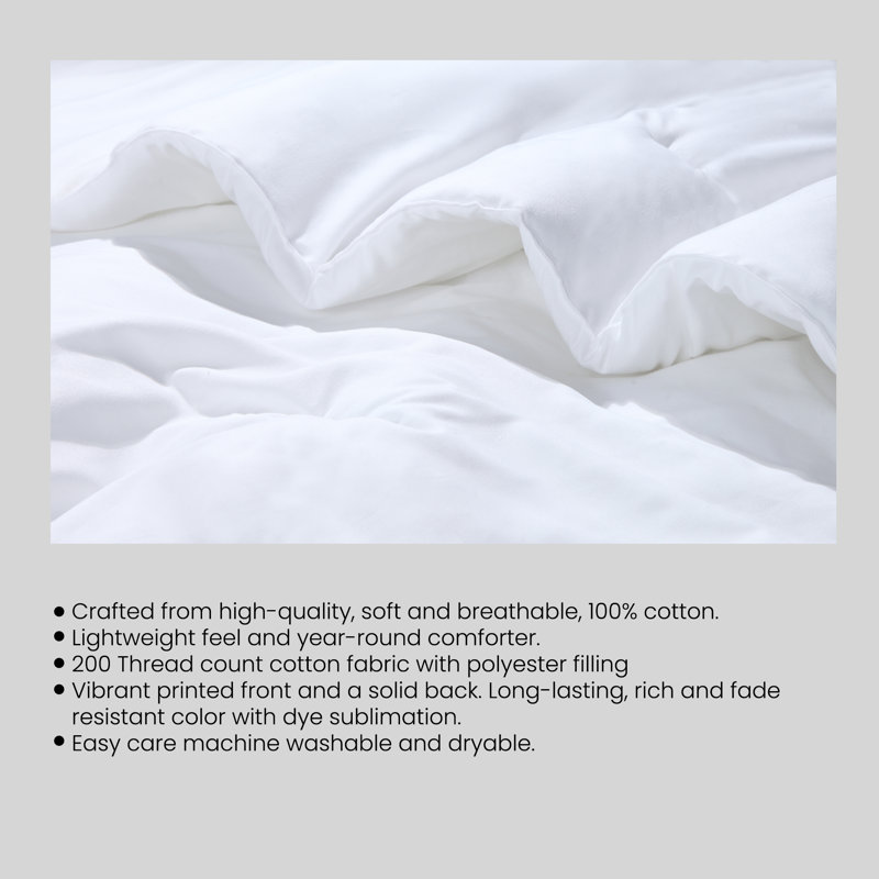 Spice Palm Coastal Cotton Machine Woven Floral Comforter, King Comforter