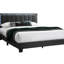 Lit 1pc grand lit en tissu de laine gris anthracite capitonné avec cadre de lit double à DEL-118039179
