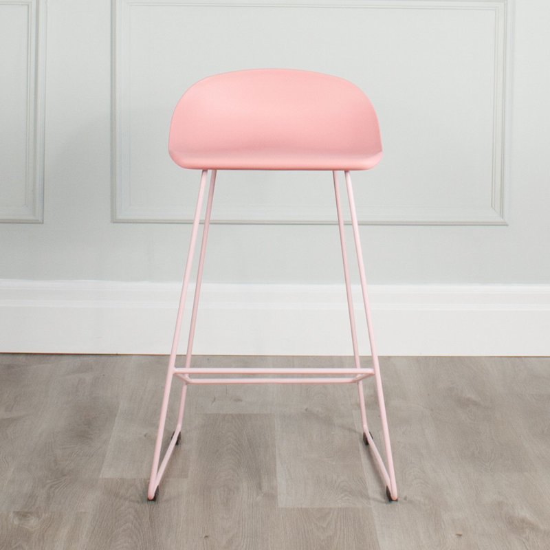 Meine Counter Stool with Metal Frame, Baby Pink