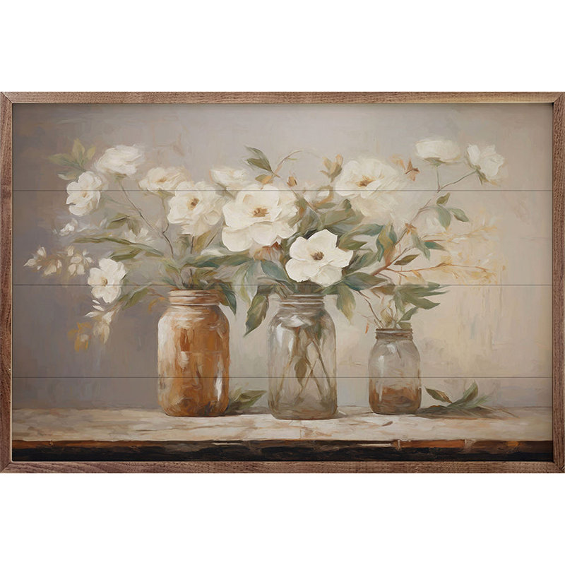 Mason Jar Bouquet By Accent Art Studio, 5" H x 8" W