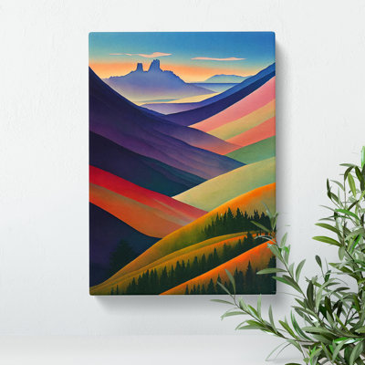 Mountain Landscape Painted No.6 - Wrapped Canvas