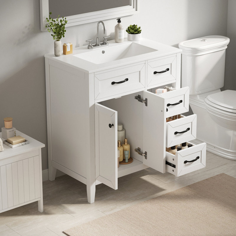 Alma 30'' Single Bathroom Vanity With Ceramic Top