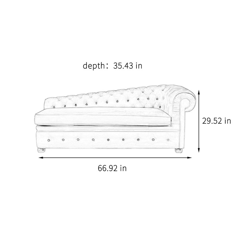 Chaise longue de loisir Neoclassical Home, Orienté à droite