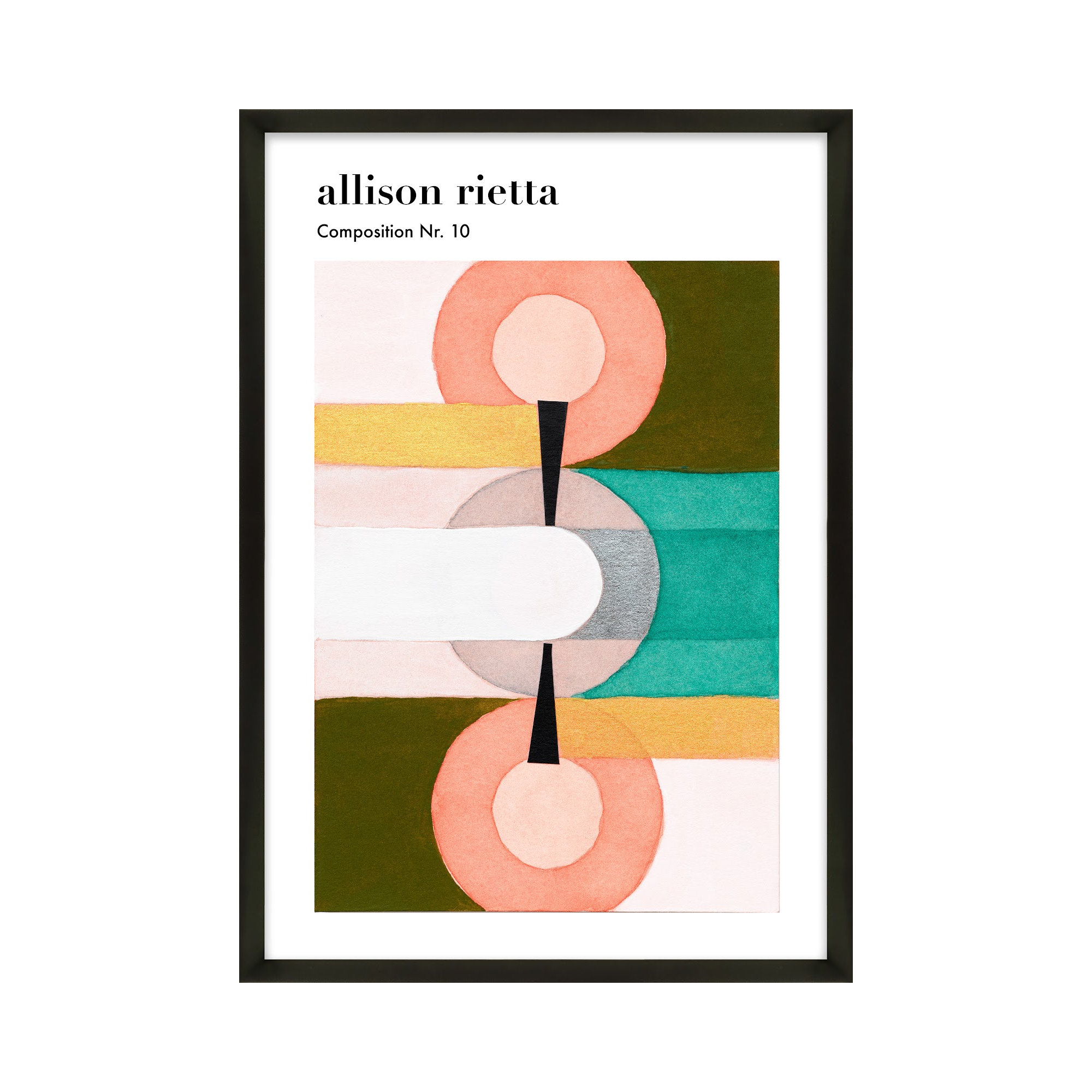 Composition Nr. 10 by Allison Rietta, Black Framed, 30" H x 21" W x 1.25" D