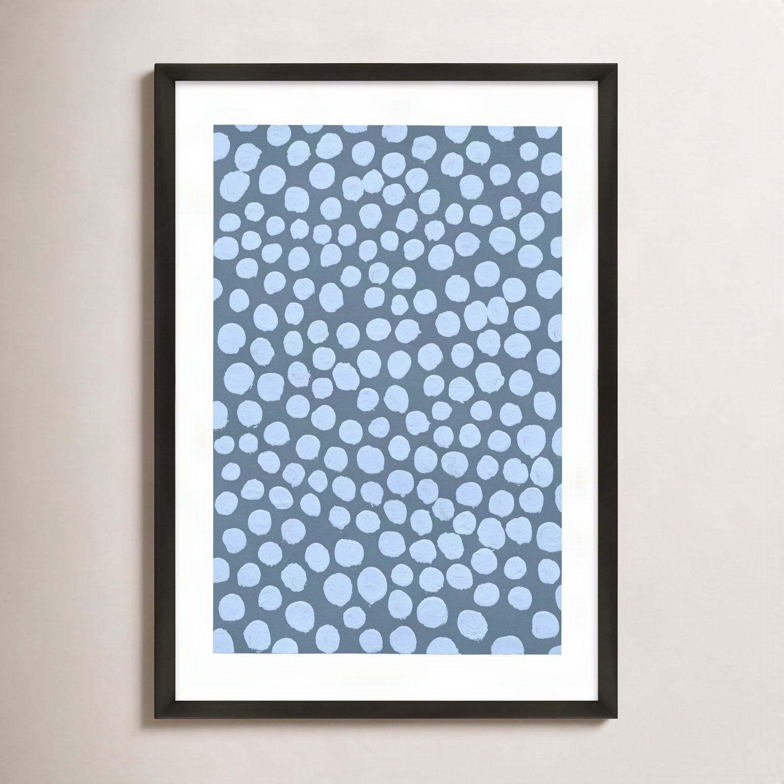 Navi "Periwinkle on Blue Gray" Painting, 25" H x 17.5" W x 1.25" D, Black