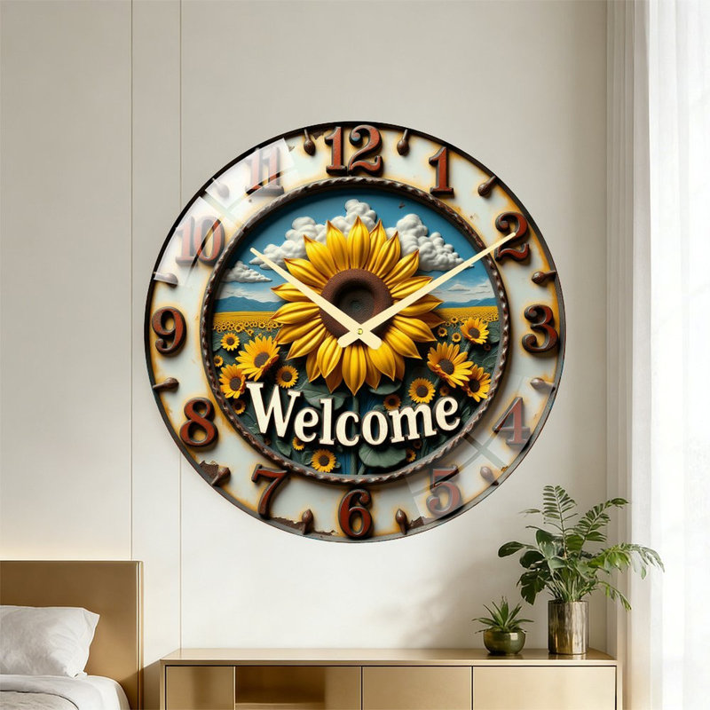 Horloge murale en verre 24 po