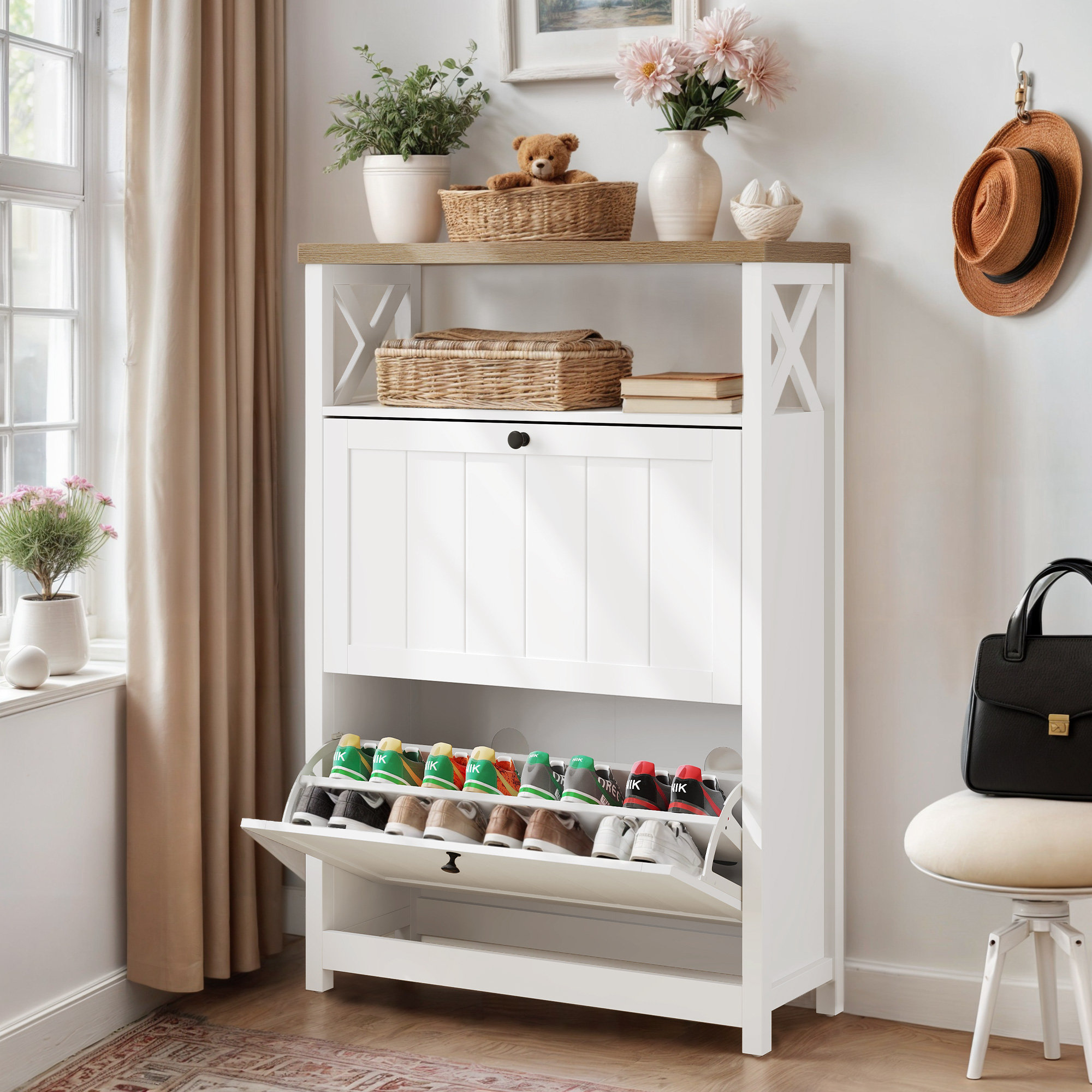 Gracie Oaks 16 Pair Shoe Storage Cabinet - Wayfair Canada