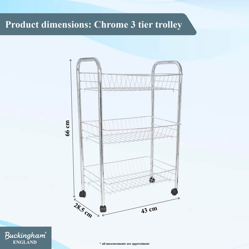 Buckingham 3 Tier Kitchen Storage Trolley