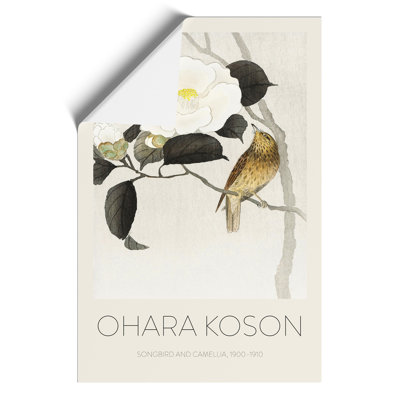 Songbird & Flowering Camellia Print by Ohara Koson - Frameless Print