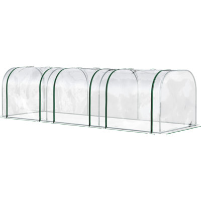 10' X 3' 2.5' Mini Greenhouse From , With Zippered Openings, - Waterproof & Strong Steel Support For Year-round Gardening Ventures By Easy Doors, Cover Stable Frame Cultivation