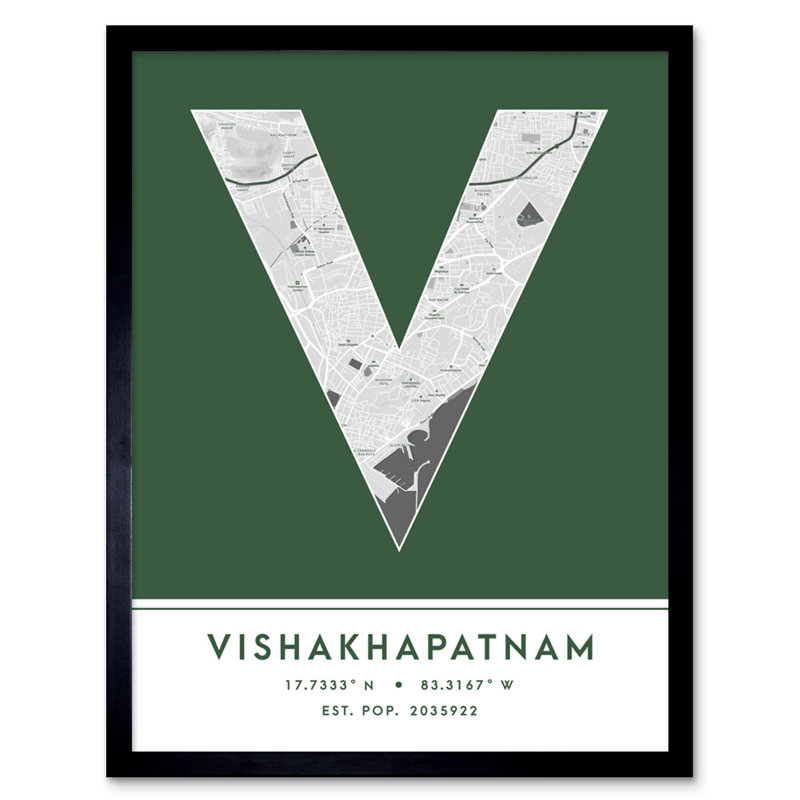 Vishakhapatnam India City Map - Single Picture Frame Typography