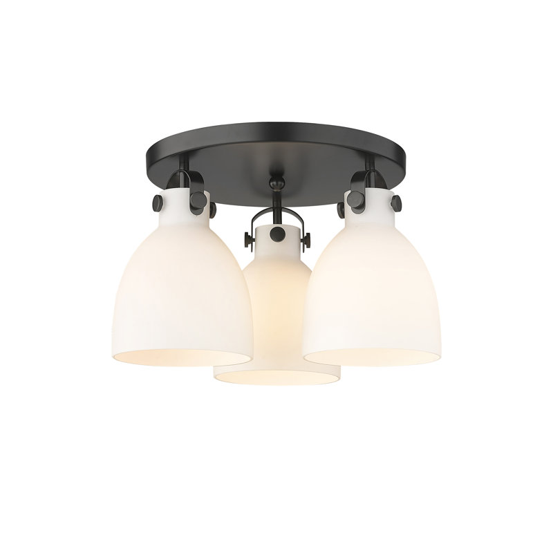Smeltertown Glass Flush Mount, Matte White, Matte Black