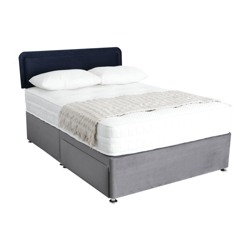 Wile Upholstered Headboard, Single (3'), Velvet, Navy
