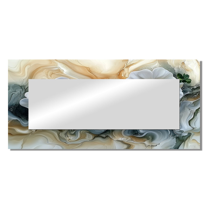 Spring Abstract Symphony Of Geraniums - Floral Mirror Wall Art - Printed On Metal, 28" x 60"