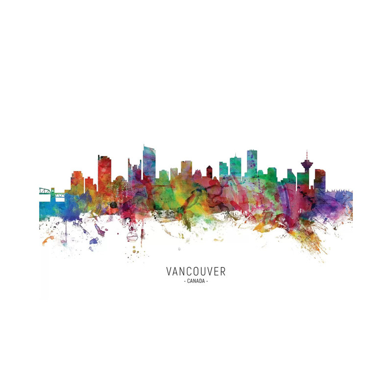 «Vancouver Canada Skyline» par Michael Tompsett, impression sur toile tendue, H 8 po x l 12 po x P 0,75 po