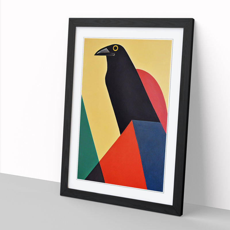 Anida Crow Bird Abstract Vol.1 - Picture Frame Print, 34cm H x 25cm W x 2cm D, Oak