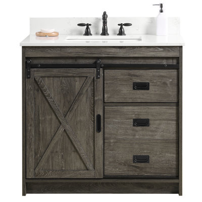 Jillian 36'' Single Bathroom Vanity with Engineered Stone Top
