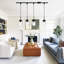 H-Type Track Pendant Lighting 4 Lights Track Ceiling Light Fixtures Hanging, Include 39.4 Inches H Type Track Lighting Rail And H Track Floating Canopy Connector, E26 Socket, Pack Of 4