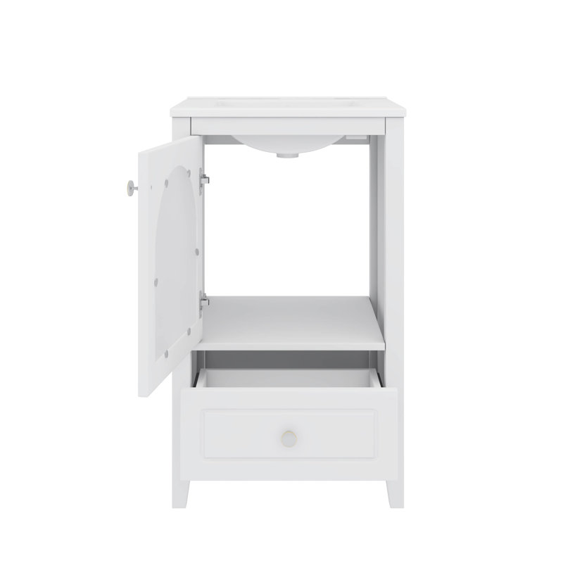 Meuble-lavabo avec lavabo 20 po, Blanc