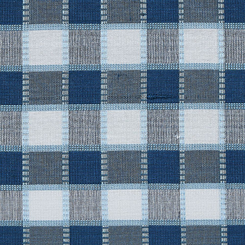 Ingrid Silk Check Fabric, Gray/Blue