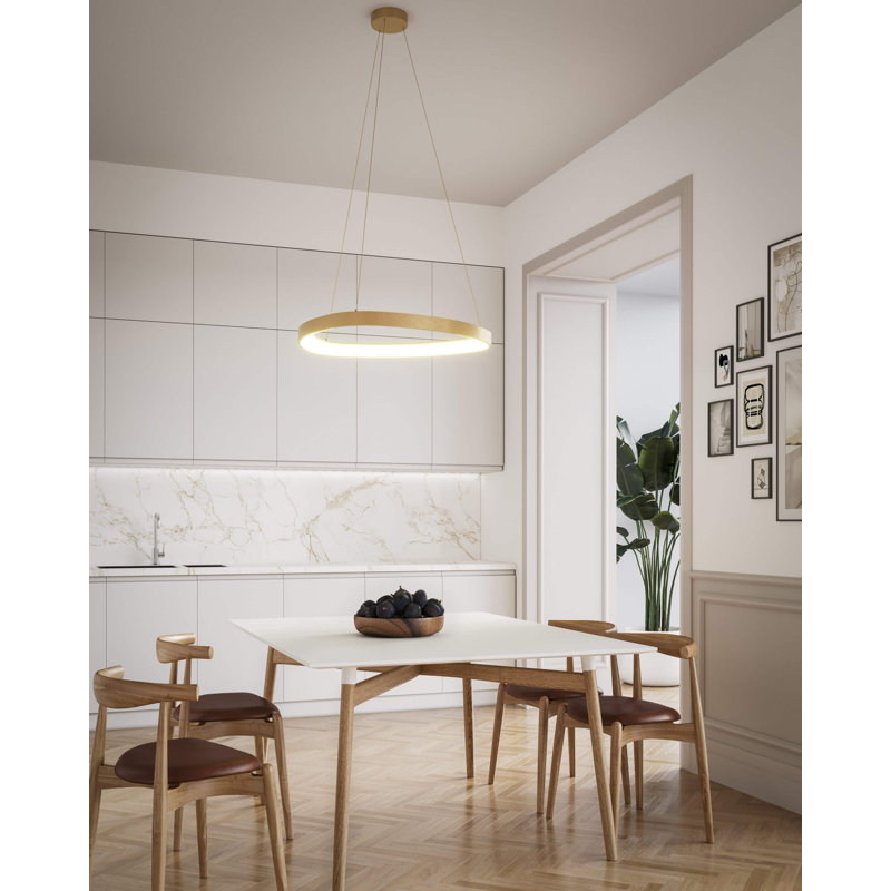 Luminaire suspendu simple à 1 lumière Cyndy, Blanc