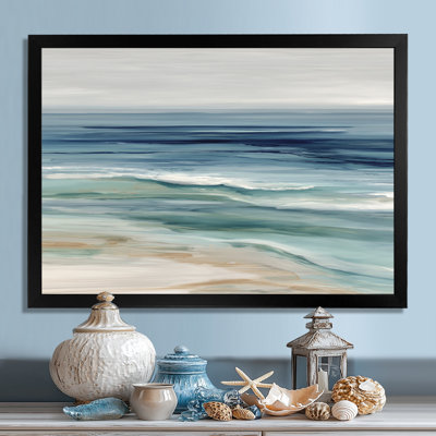 Golden Sunset Aerial View Beach - Beach Wall Art, Blue Coastal Canvas Print