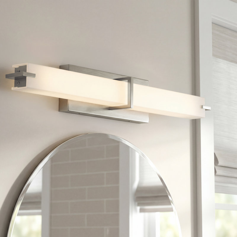 Carman 25.75-in Brushed Nickel LED Bath Bar