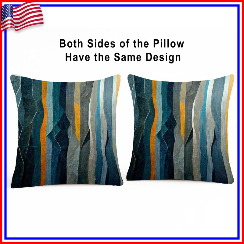 Coussin décoratif abstrait, coussins double face Art, 26 po x 26 po