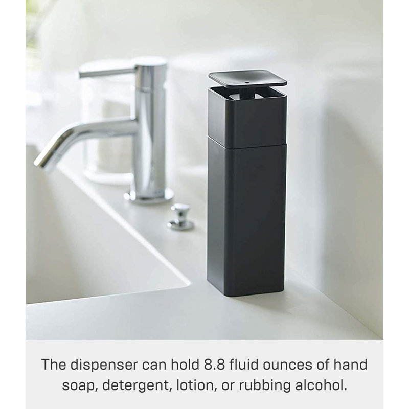 Black Plastic One-Handed Soap Dispenser, 8.5 oz