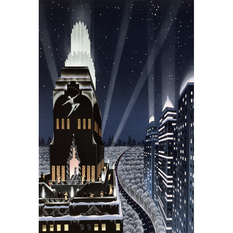 Rooftop Serenade by Robert Hoppe - Painting, 76 cm H x 51 cm W , Wrapped Canvas