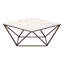 Table basse blanche et bronze antique