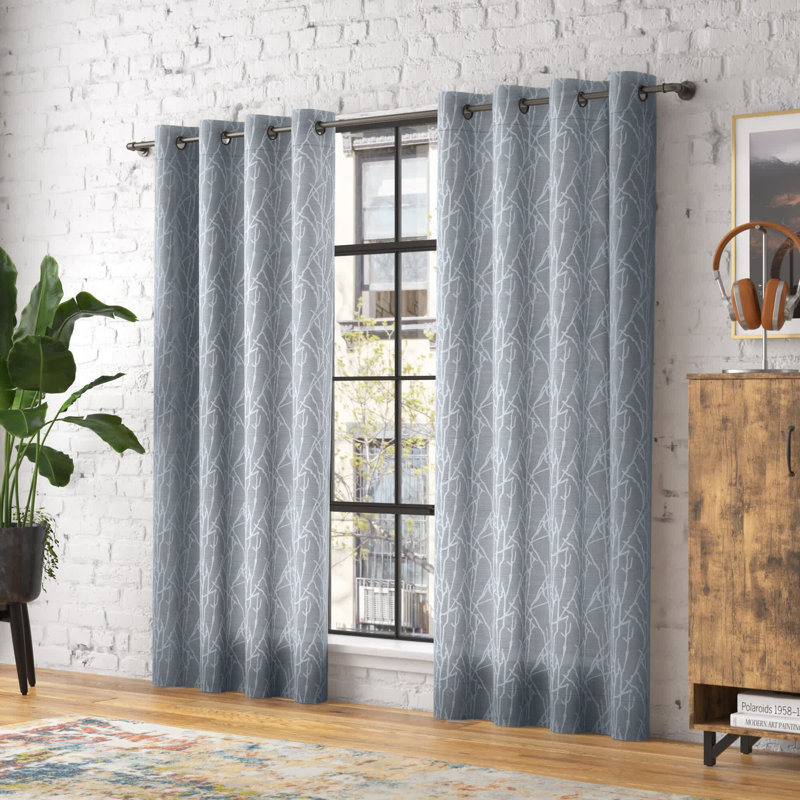 Angee Semi Sheer Curtain Pair, 54" W x 84" L, Ivory