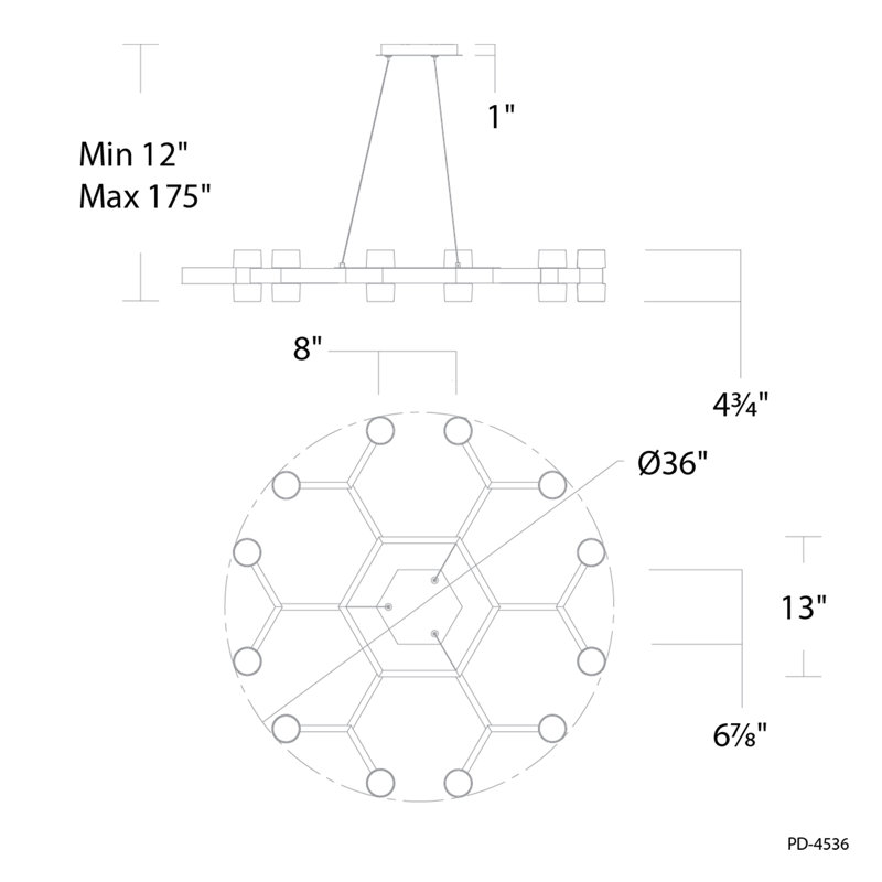 Dashe Dimmable LED Chandelier, Aged Brass